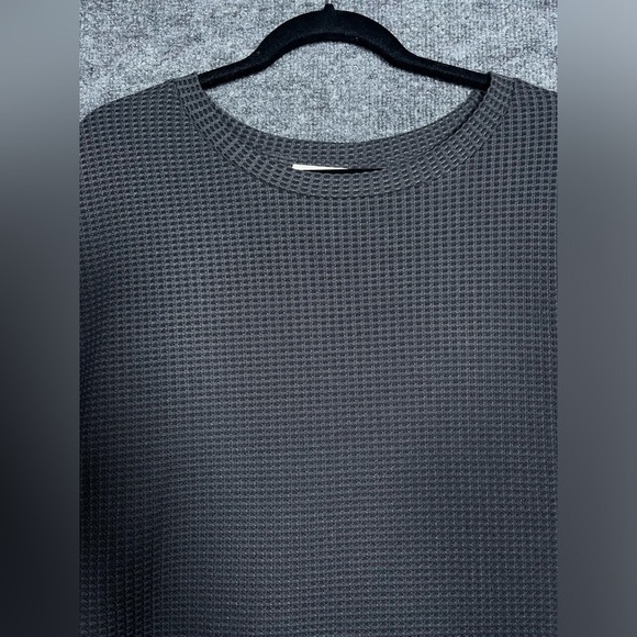 Umgee Women’s Medium Charcoal Gray Waffle Knit Pocket Oversized Tunic Dress - Picture 7 of 10